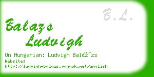 balazs ludvigh business card